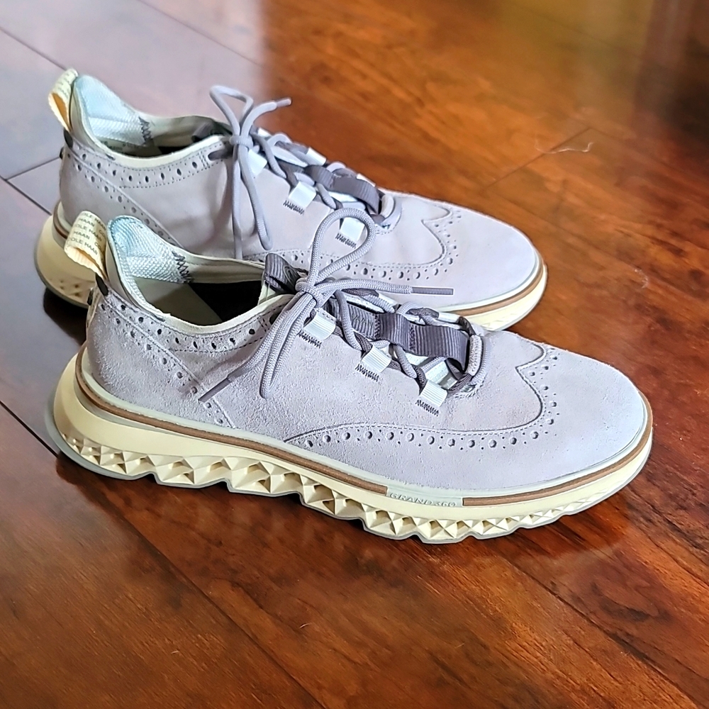 Cole Haan 5.ZERØGRAND Wingtip Oxford Dove-Silver BIrch-Alabaster